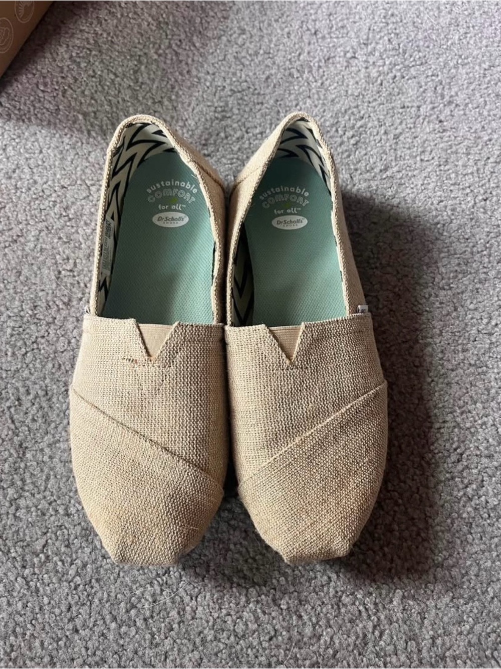 Toms Natural Beige Canvas Slip-Ons